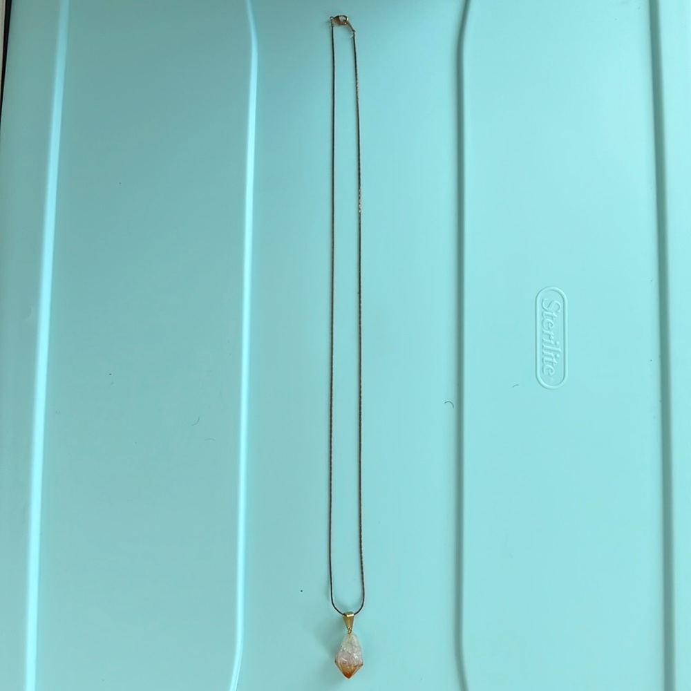 Burnt orange and white crystal necklace